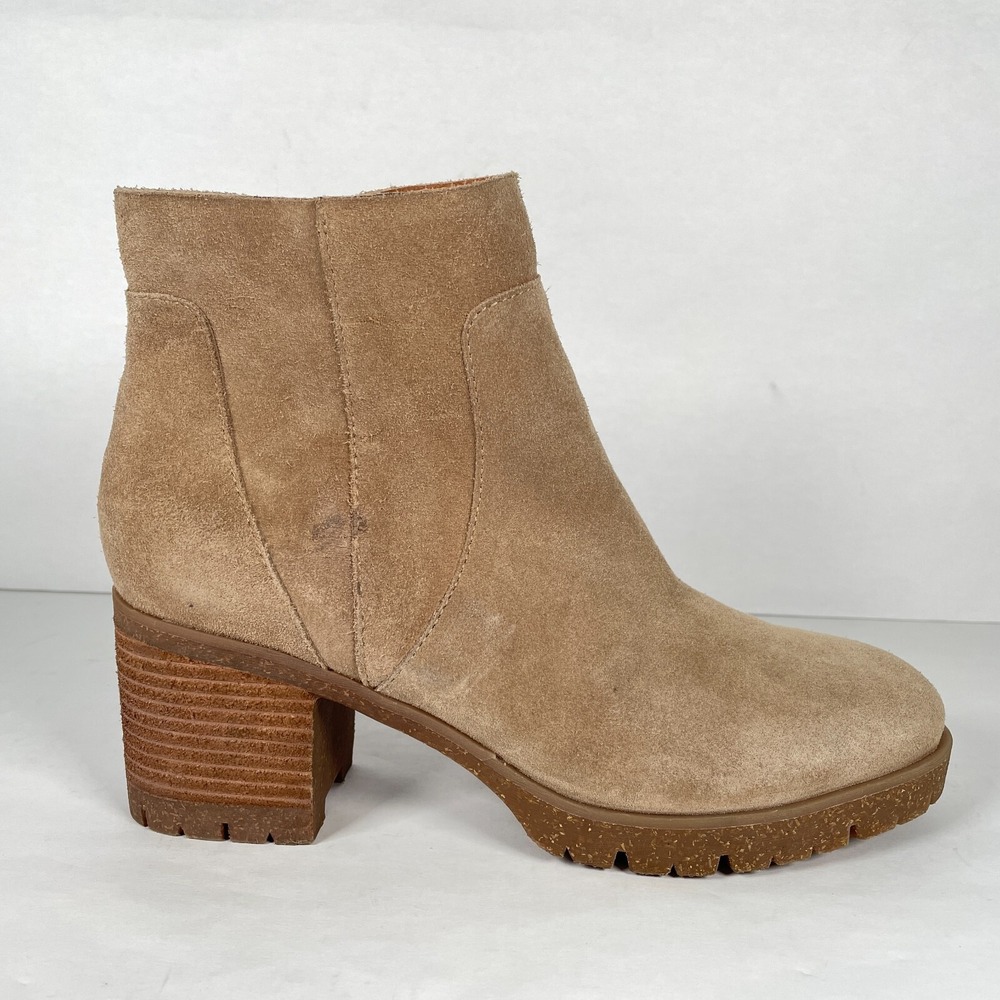 KORKS Esmerelda Ankle Boots Womens‎ Size 10 M Brown Suede Lug Sole Zip Up Shoes